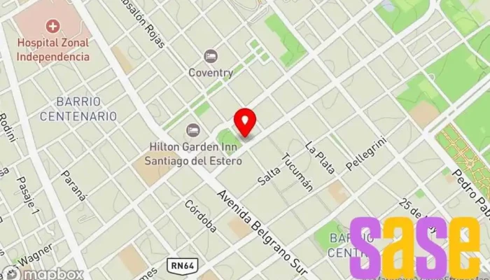 mapa de Radio Taxi Rojo Servicio de taxis en Santiago del Estero