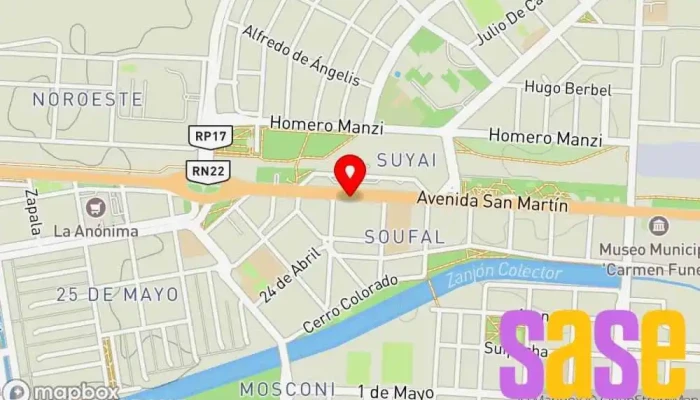 mapa de R.E.M. Servicio De Electricidad Comercio en Plaza Huincul