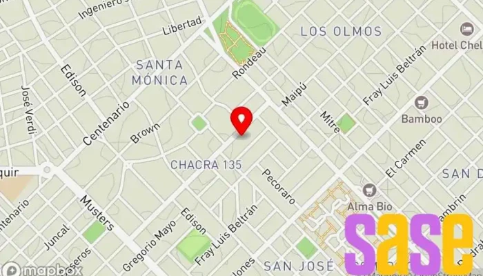 mapa de REPUESTOS DM de Mario Cuevas Taller de reparación de automóviles en Trelew