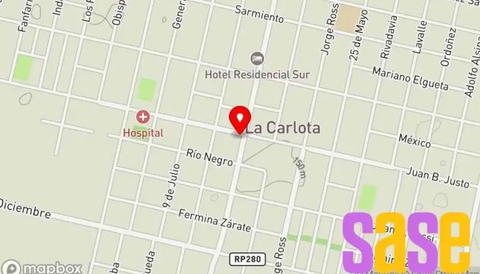 mapa de RVC Electricidad e Iluminación Tienda de electrónica en La Carlota