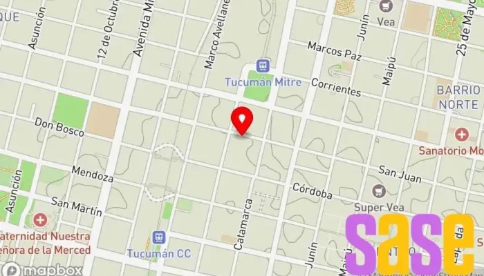 mapa de SABELO Editor de periódicos en San Miguel de Tucumán
