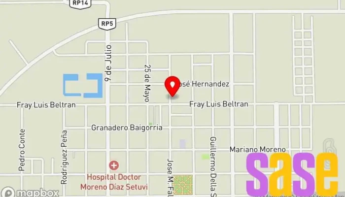 mapa de Salón de Fiestas Cooperativa Telefónica Sala de baile en Santa Sylvina