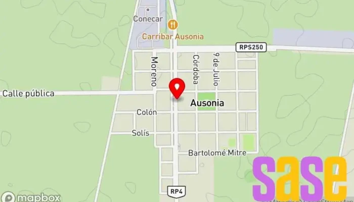 mapa de San Antonio De litin Escuela en Ausonia