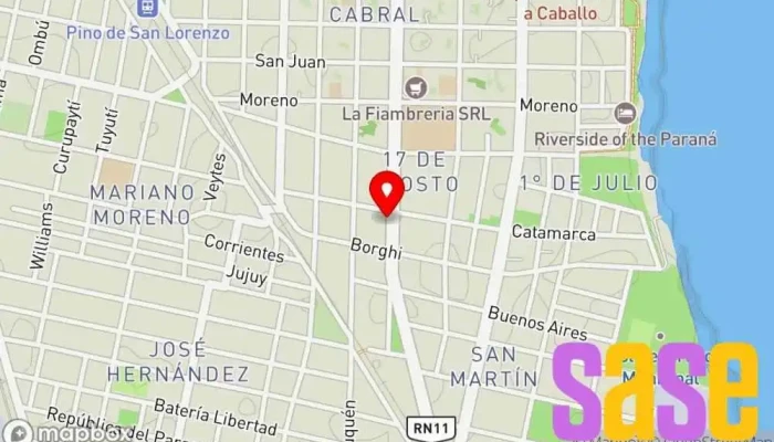 mapa de SE SISTEMA ELECTRÓNICA Tienda de electrónica, Establecimiento de reparación de artículos electrónicos en San Lorenzo