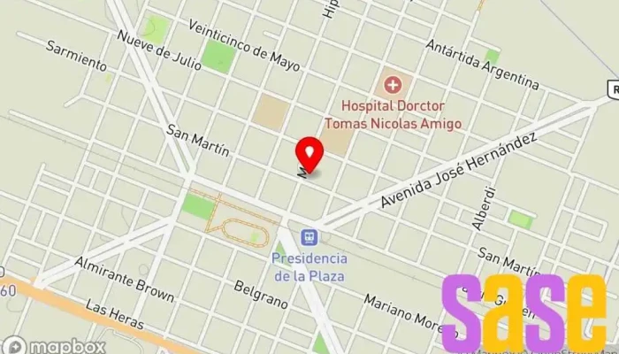 mapa de Secheep Oficina de gobierno local, Compañía eléctrica en Presidencia de la Plaza