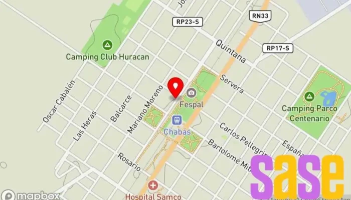 mapa de SYM electricidad Ferretería en Chabas