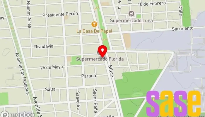 mapa de TCCB SA Proveedor de servicios de Internet, Empresa de instalación de televisión por cable, Televisión de circuito cerrado en Cap. Bermúdez