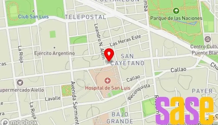 mapa de Tecno Smart (ex Electrónica Martínez TV) Servicio de reparación de televisores, Servicio de informática, Servicio de reparación de teléfonos en San Luis