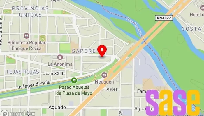 mapa de Tecnoplús de Aldo Bruschi Tienda de electricidad en Neuquén