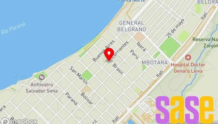mapa de Teledifusora Ituzaingo Empresa de medios de comunicación en Corrientes