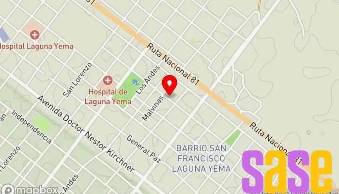 mapa de TV cable Baños públicos en Laguna Yema