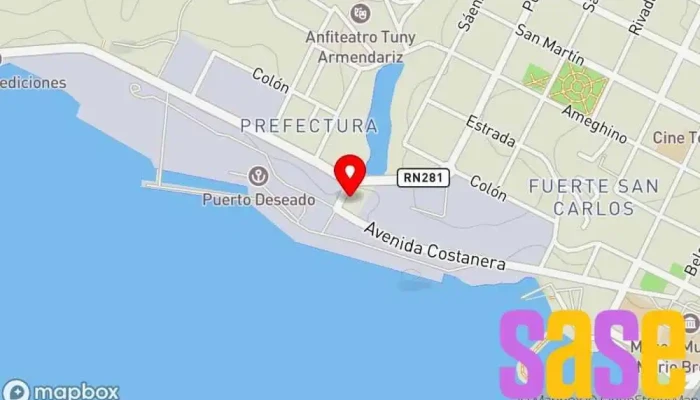 mapa de UNEPOSC Puerto Deseado Asociación de ingenieros de puertos, canales y caminos en Puerto Deseado