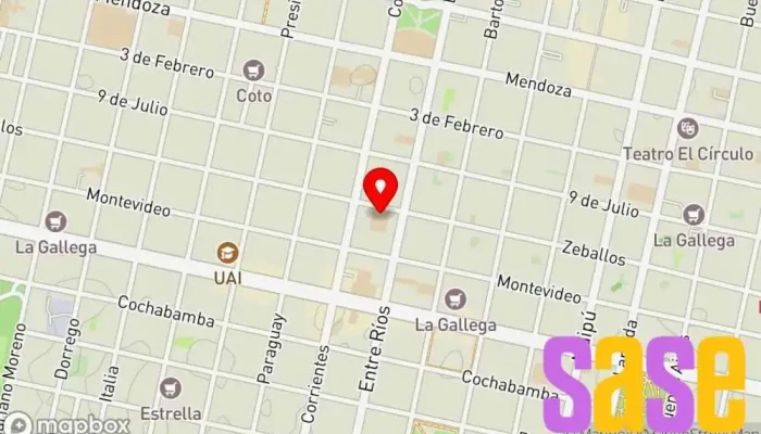 mapa de UTN - Dpto. Ingeniería Electrica Universidad pública en Rosario